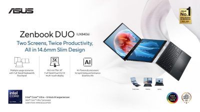 ASUS Zenbook DUO (UX8406) hadir dengan desain dan fitur revolusioner yang dirancang untuk memaksimalkan produktivitas melalui teknologi dua layar serta AI